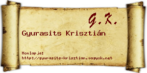 Gyurasits Krisztián névjegykártya